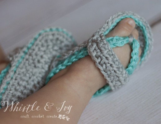 chanclas crochet bebe