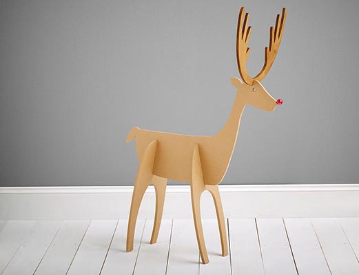 Ver insectos llave inglesa ropa Rudolph, el reno de madera más navideño
